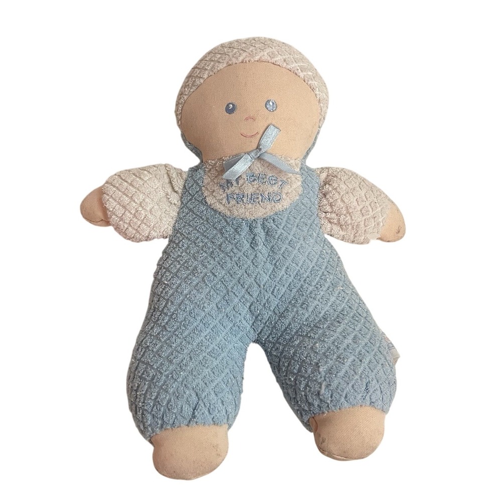 My First Doll Baby Connection 12 In. Plush Blue Rattle‎ Terry Cloth Stuffed Baby